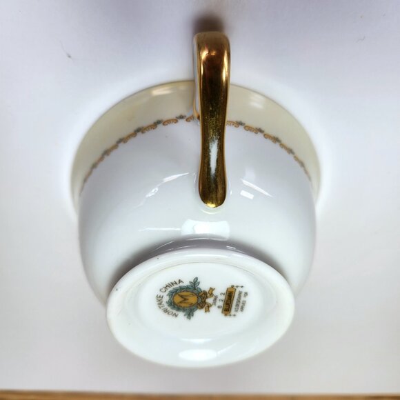 Noritake Blue Dawn Teacup Vintage Porcelain 1947-52 Gold Lustre Rims & Handles - Picture 13 of 13